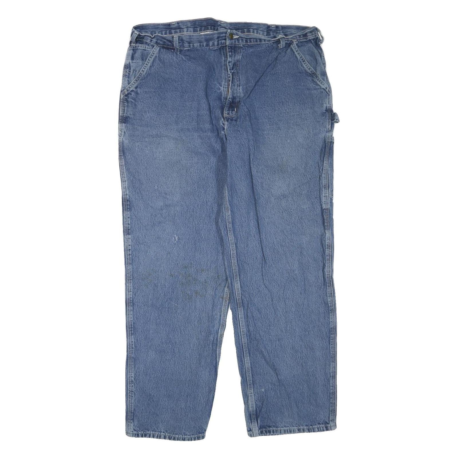 CARHARTT Mens Blue Regular Fit Denim Jeans W42 L32 Workwear Cotton Blend