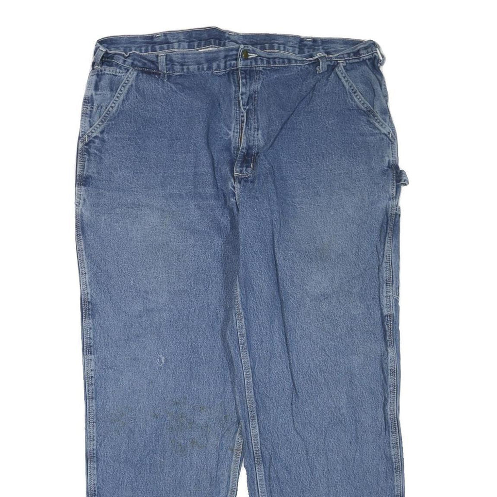 CARHARTT Mens Blue Regular Fit Denim Jeans W42 L32 Workwear Cotton Blend