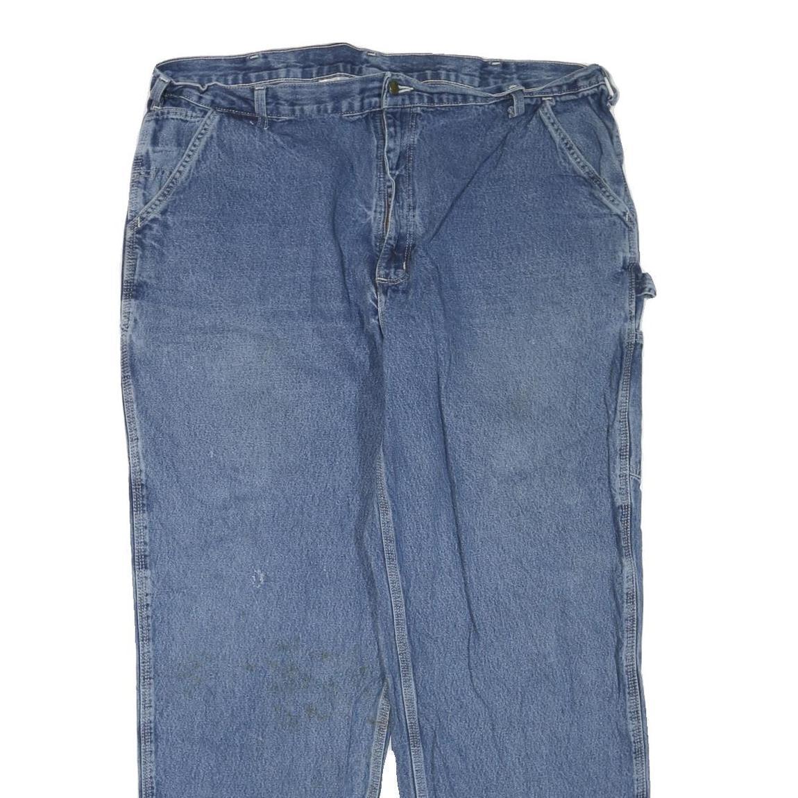 CARHARTT Mens Blue Regular Fit Denim Jeans W42 L32 Workwear Cotton Blend