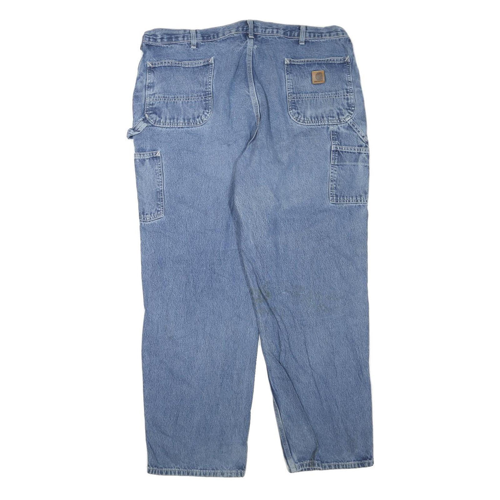 CARHARTT Mens Blue Regular Fit Denim Jeans W42 L32 Workwear Cotton Blend