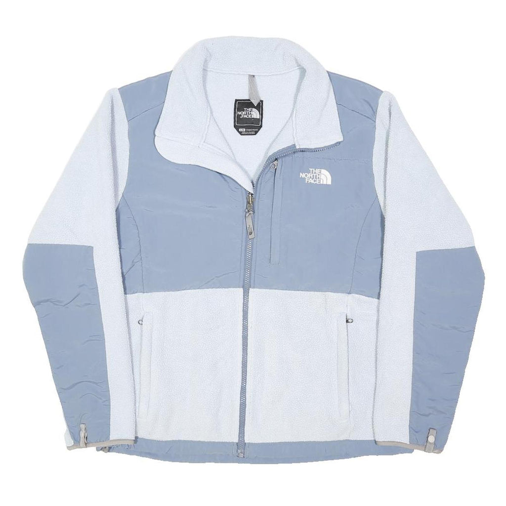 THE NORTH FACE Womens Blue & White Outdoor Jacket L Polyester Blend Zip Tech