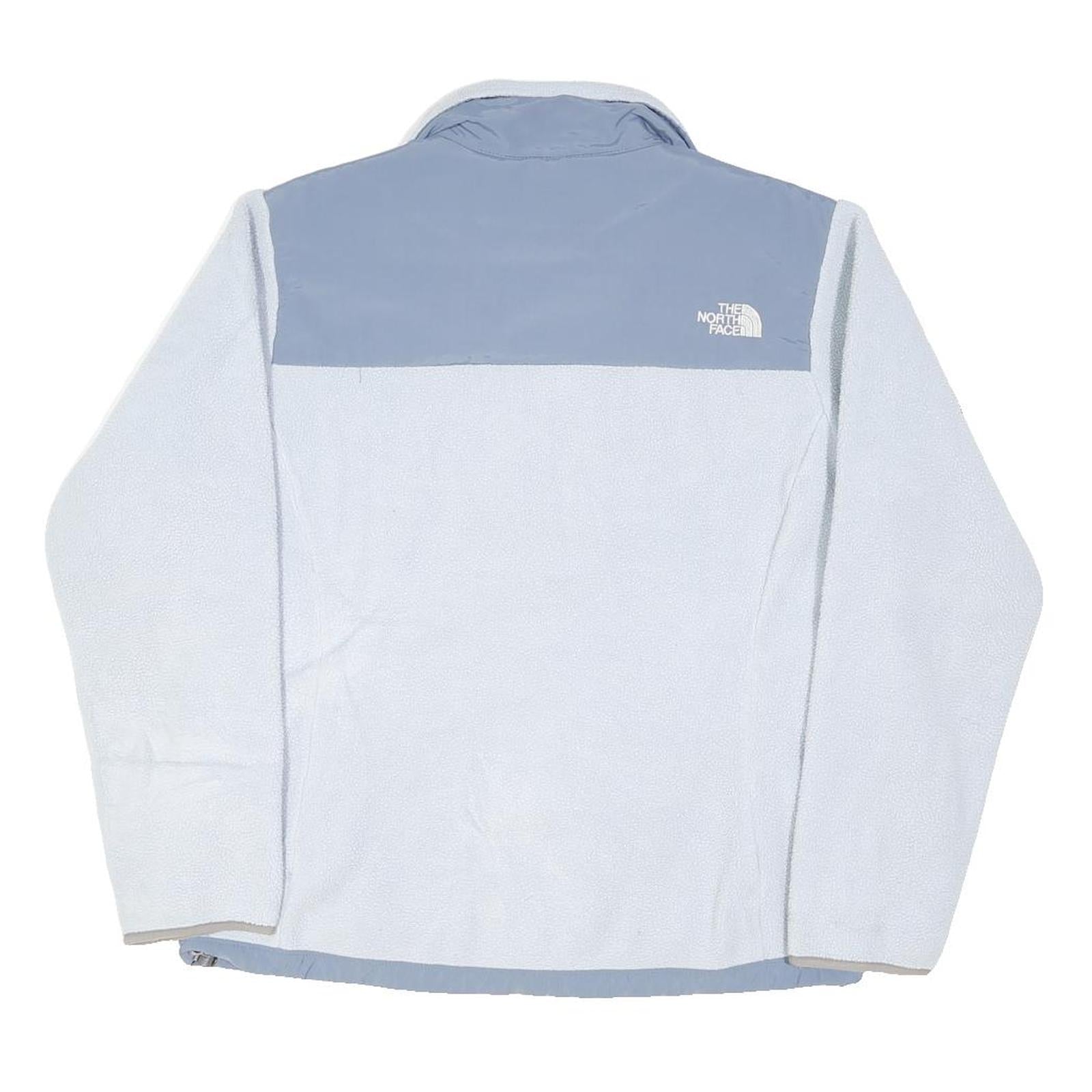 THE NORTH FACE Womens Blue & White Outdoor Jacket L Polyester Blend Zip Tech