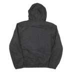MEMBERS ONLY Mens Black Hooded Zip Jacket L Polyester Blend Plain Lightweight