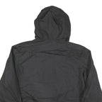 MEMBERS ONLY Mens Black Hooded Zip Jacket L Polyester Blend Plain Lightweight