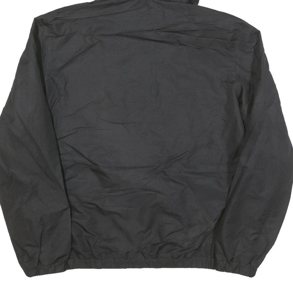 MEMBERS ONLY Mens Black Hooded Zip Jacket L Polyester Blend Plain Lightweight