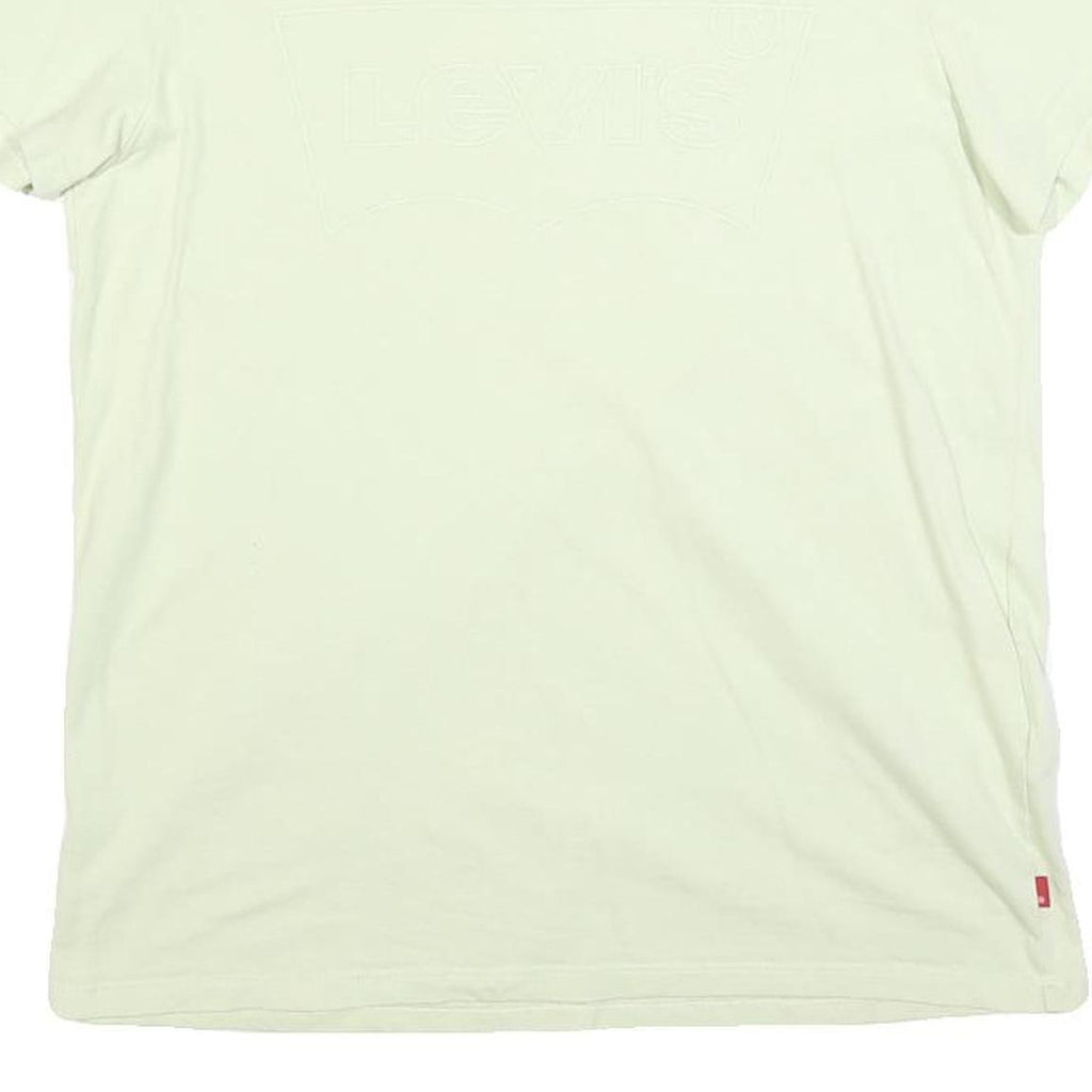 LEVI'S Womens White Crew Neck Short Sleeve T-Shirt M Cotton Blend Logo Print