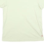 LEVI'S Womens White Crew Neck Short Sleeve T-Shirt M Cotton Blend Logo Print