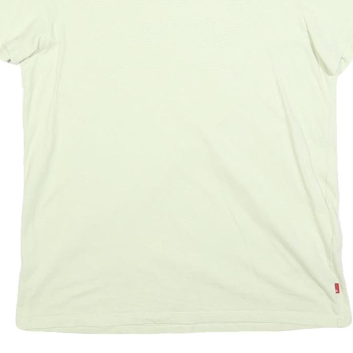 LEVI'S Womens White Crew Neck Short Sleeve T-Shirt M Cotton Blend Logo Print