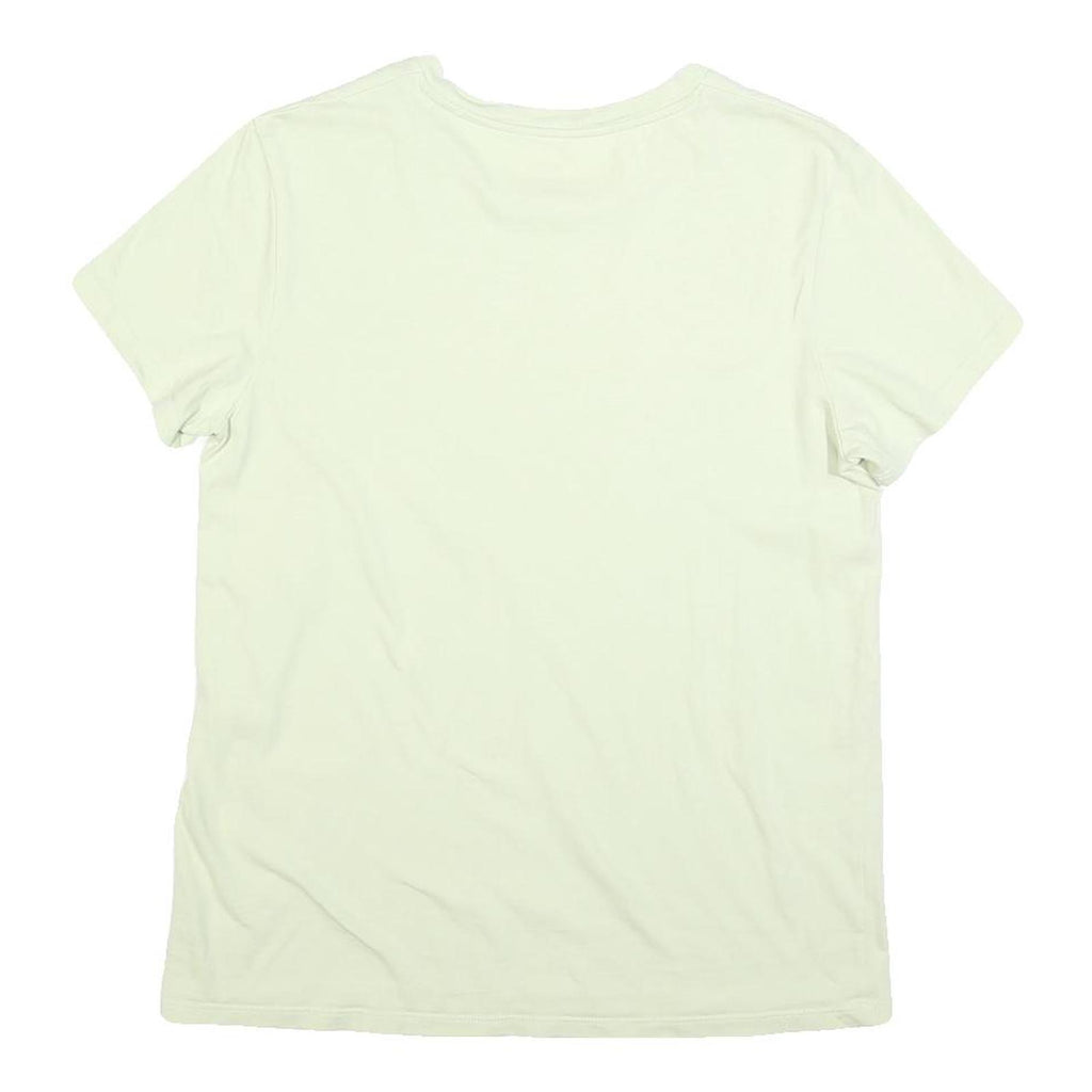 LEVI'S Womens White Crew Neck Short Sleeve T-Shirt M Cotton Blend Logo Print