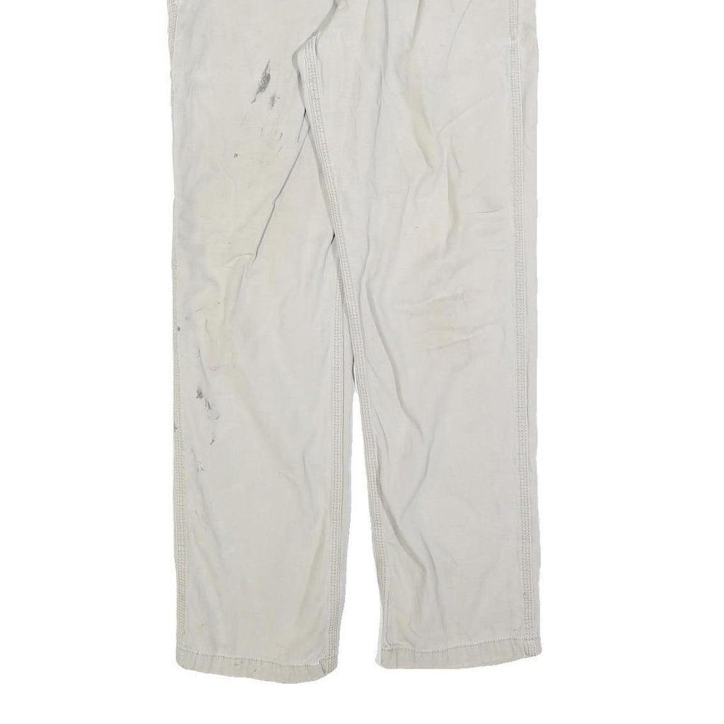 CARHARTT Mens Relaxed Cotton Blend Beige Straight Work Trousers W32 L32 Durable