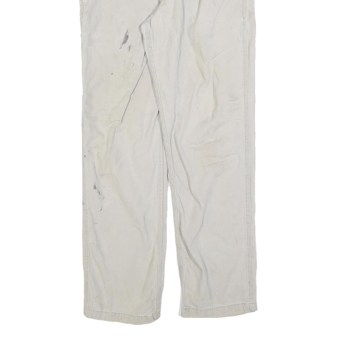 CARHARTT Mens Relaxed Cotton Blend Beige Straight Work Trousers W32 L32 Durable