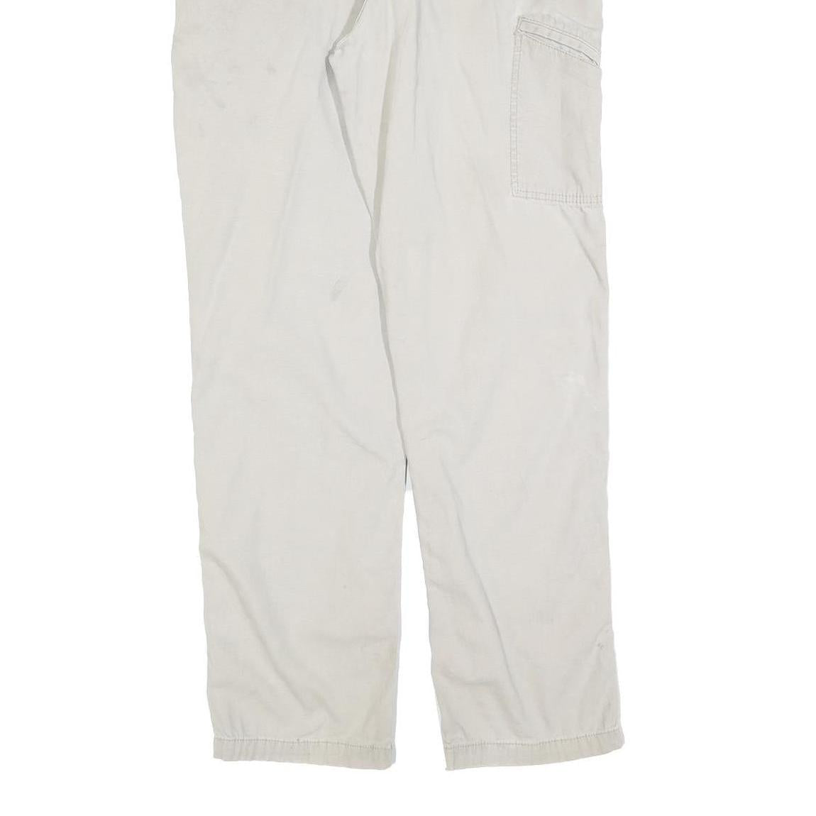 CARHARTT Mens Relaxed Cotton Blend Beige Straight Work Trousers W32 L32 Durable