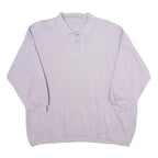 Womens White Cotton Blend Polo Collar 2XL Oversized Sweatshirt Relaxed Fit