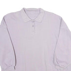 Womens White Cotton Blend Polo Collar 2XL Oversized Sweatshirt Relaxed Fit