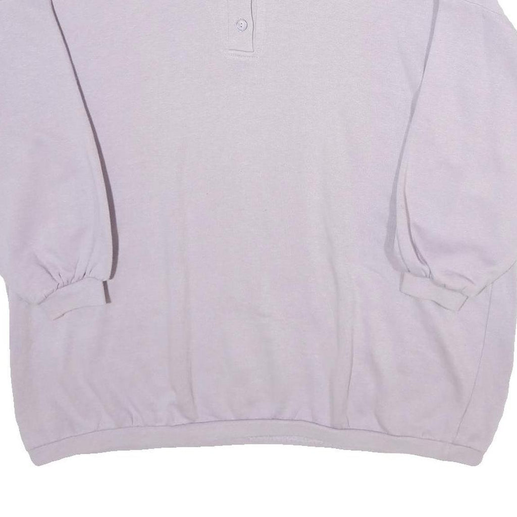 Womens White Cotton Blend Polo Collar 2XL Oversized Sweatshirt Relaxed Fit