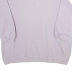Womens White Cotton Blend Polo Collar 2XL Oversized Sweatshirt Relaxed Fit