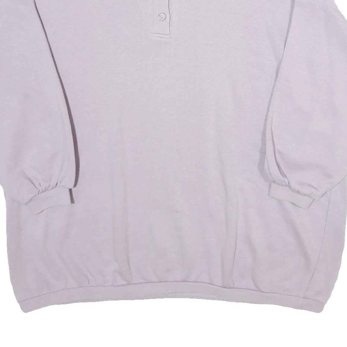 Womens White Cotton Blend Polo Collar 2XL Oversized Sweatshirt Relaxed Fit
