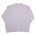 Womens White Cotton Blend Polo Collar 2XL Oversized Sweatshirt Relaxed Fit