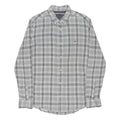 TOMMY HILFIGER Mens White & Grey Check Shirt L Button Down Casual Cotton Blend