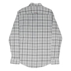 TOMMY HILFIGER Mens White & Grey Check Shirt L Button Down Casual Cotton Blend