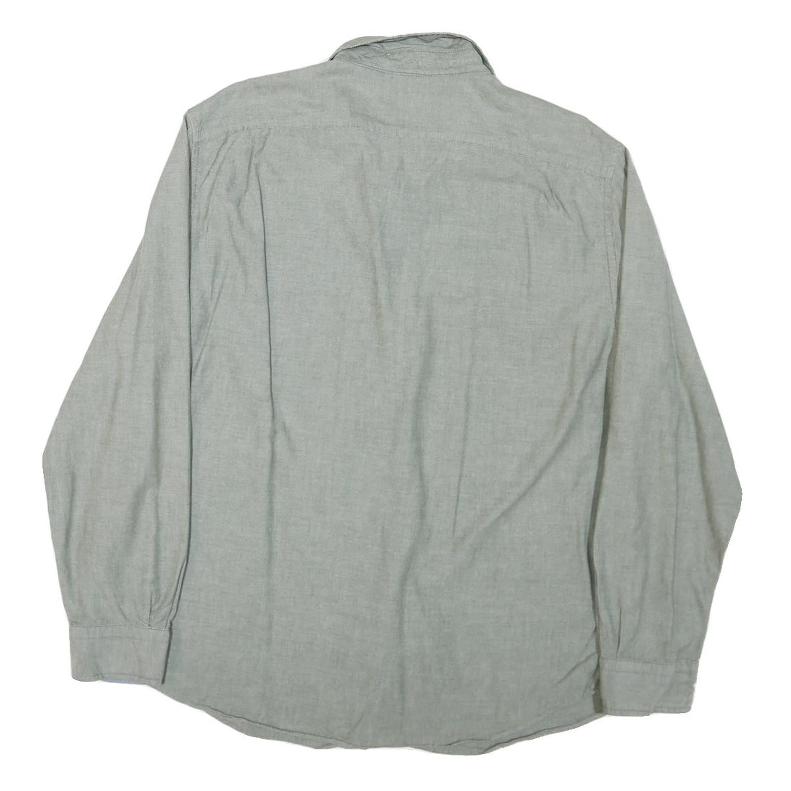 NAUTICA Mens Grey Cotton Blend Shirt 2XL Casual Long Sleeve Button