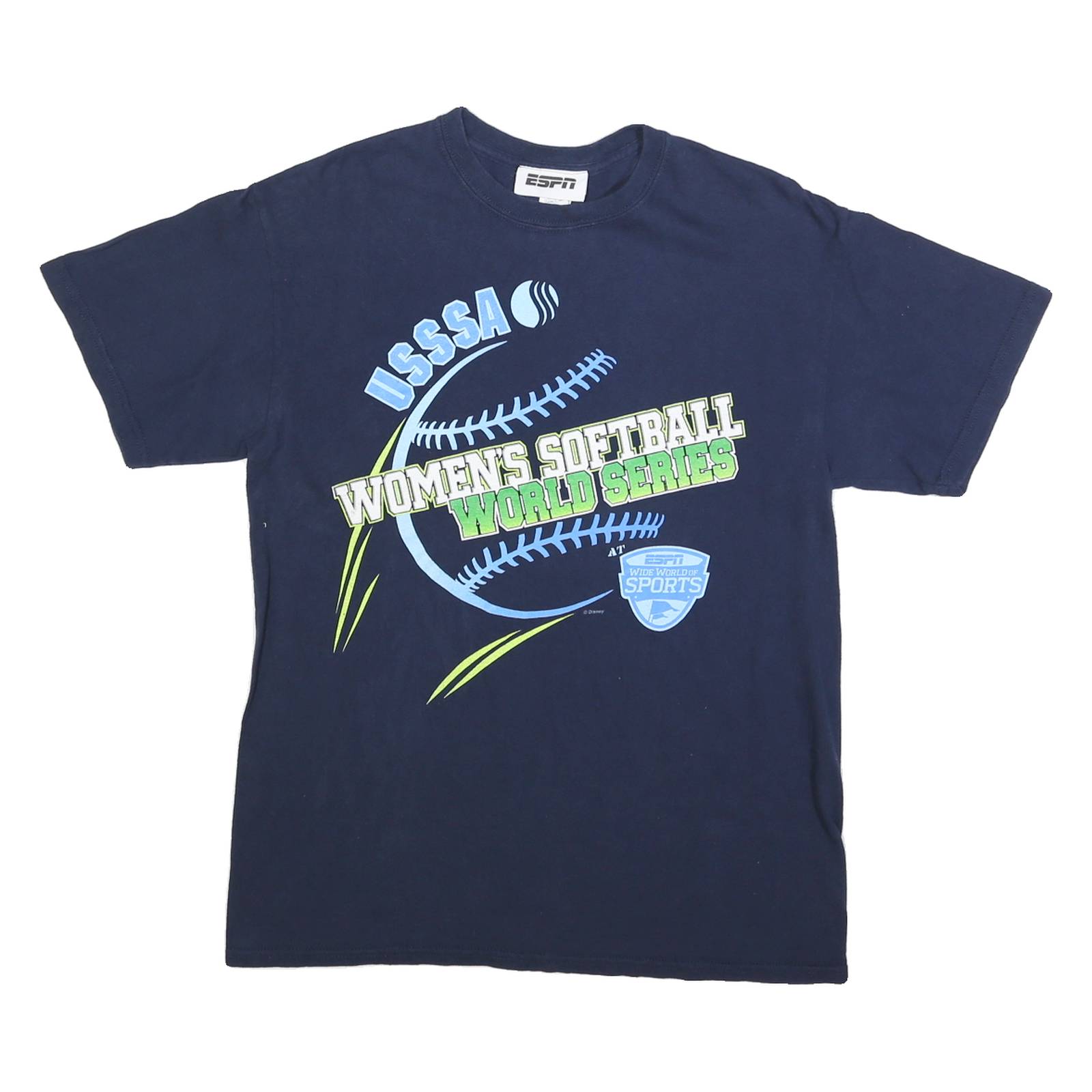 ESPN Mens Navy Blue Women’s Softball World Series T-Shirt M Short Sleeve Crew