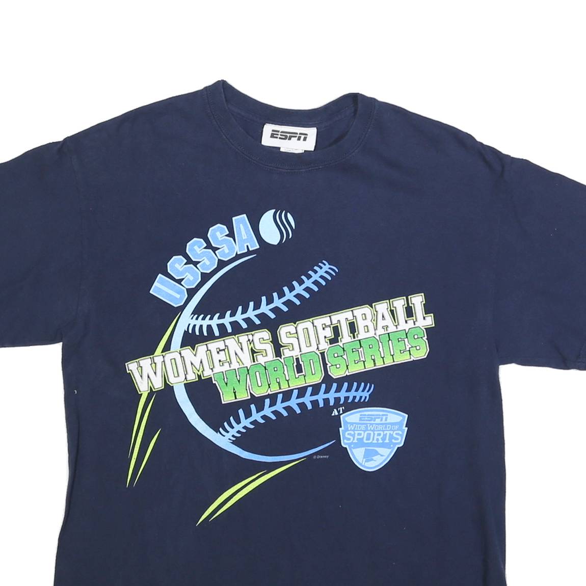ESPN Mens Navy Blue Women’s Softball World Series T-Shirt M Short Sleeve Crew
