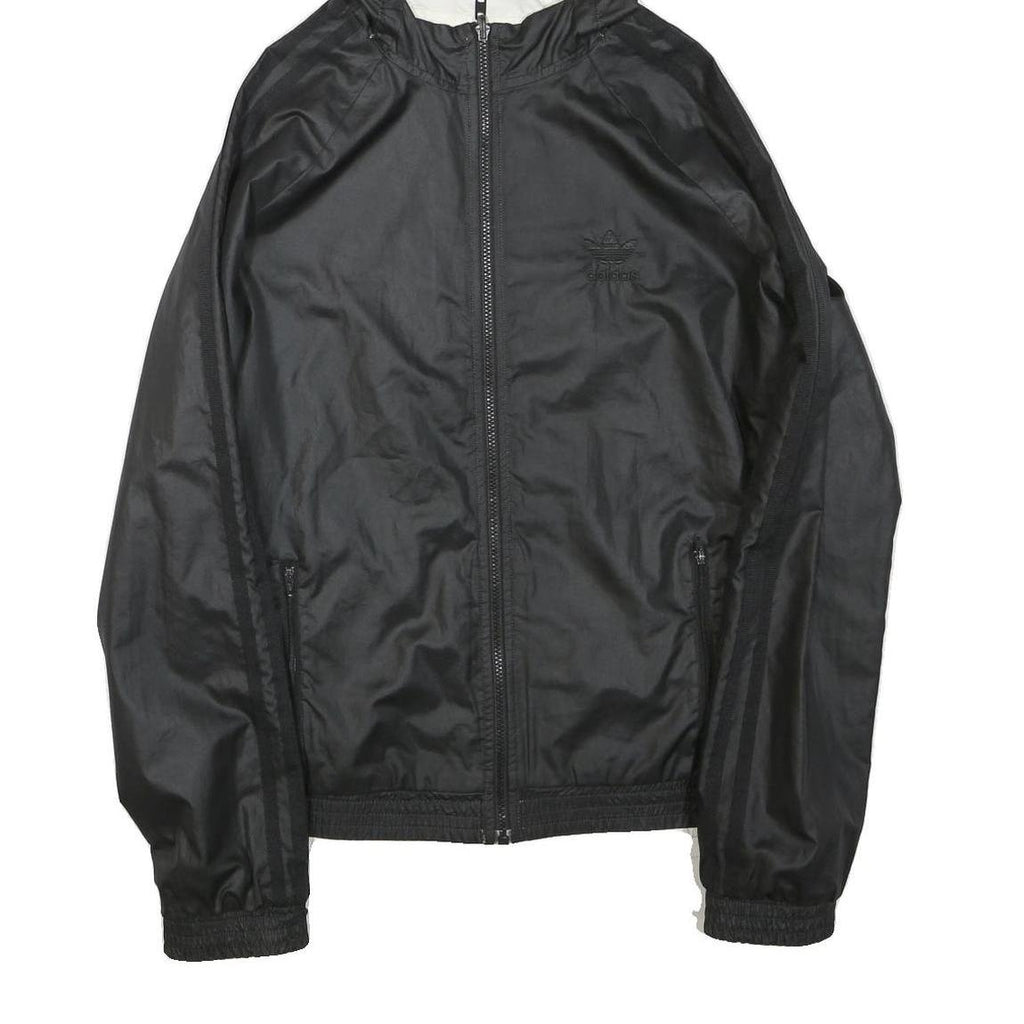 ADIDAS Womens Black & White Reversible Zip Jacket M Polyester Plain Sportswear