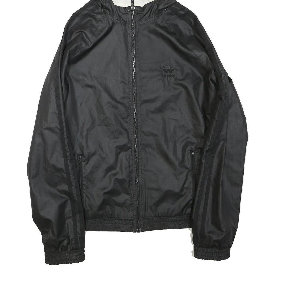 ADIDAS Womens Black & White Reversible Zip Jacket M Polyester Plain Sportswear