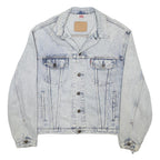 LEVI'S Mens Blue Denim Jacket L Cotton Button Plain Classic Fit Casual Wear