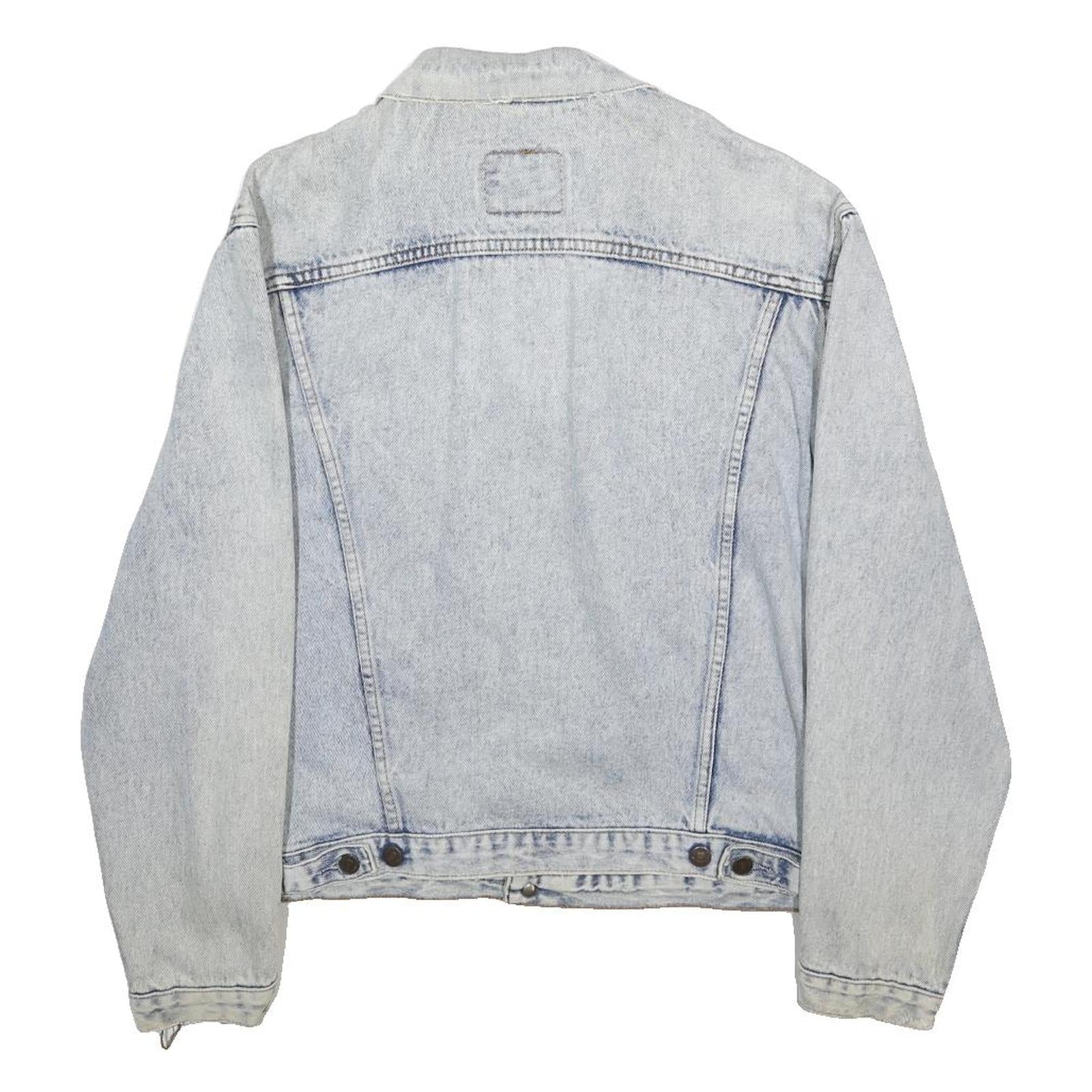 LEVI'S Mens Blue Denim Jacket L Cotton Button Plain Classic Fit Casual Wear