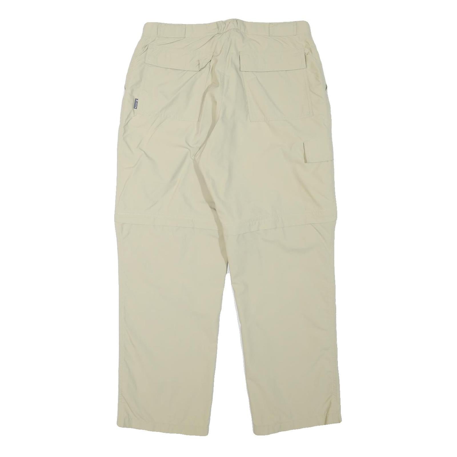 TENSON Mens Relaxed Beige Zip Trousers W32 L28 Outdoor Casual Lightweight