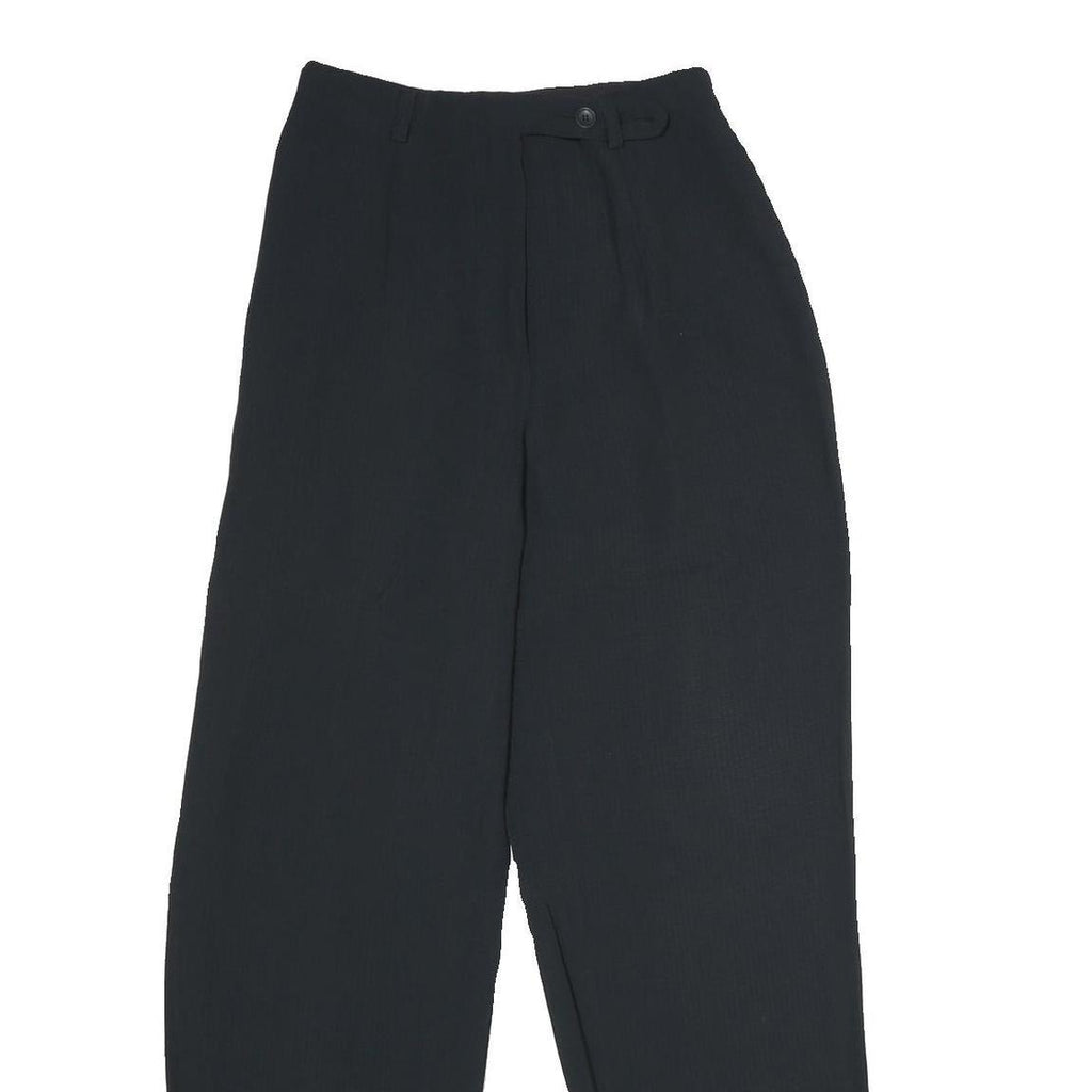 EMPORIO ARMANI Womens Viscose Blend Black Regular Leg Trousers W25 L29 Elegant
