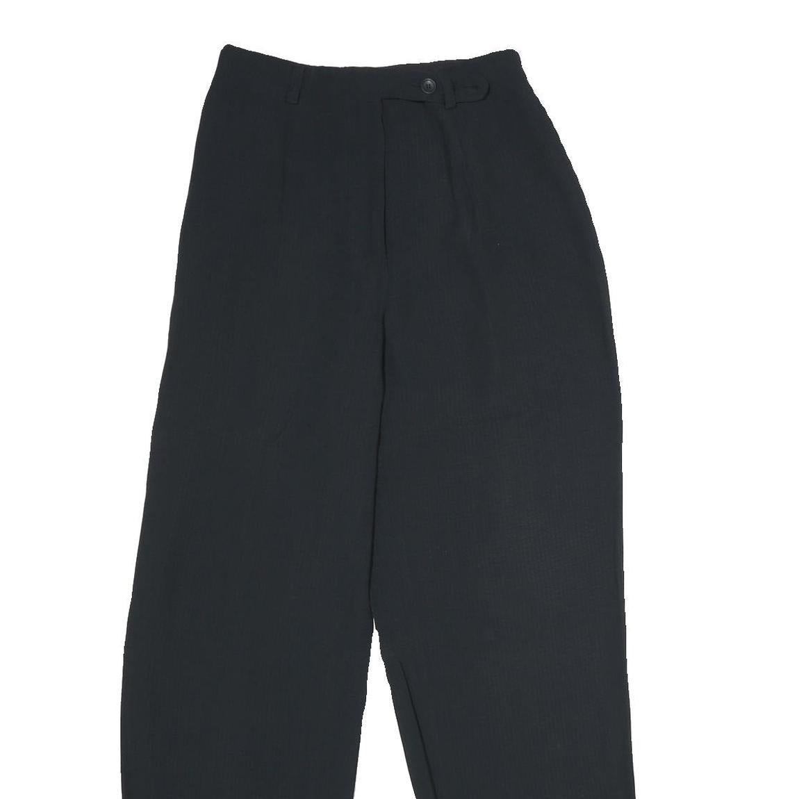 EMPORIO ARMANI Womens Viscose Blend Black Regular Leg Trousers W25 L29 Elegant