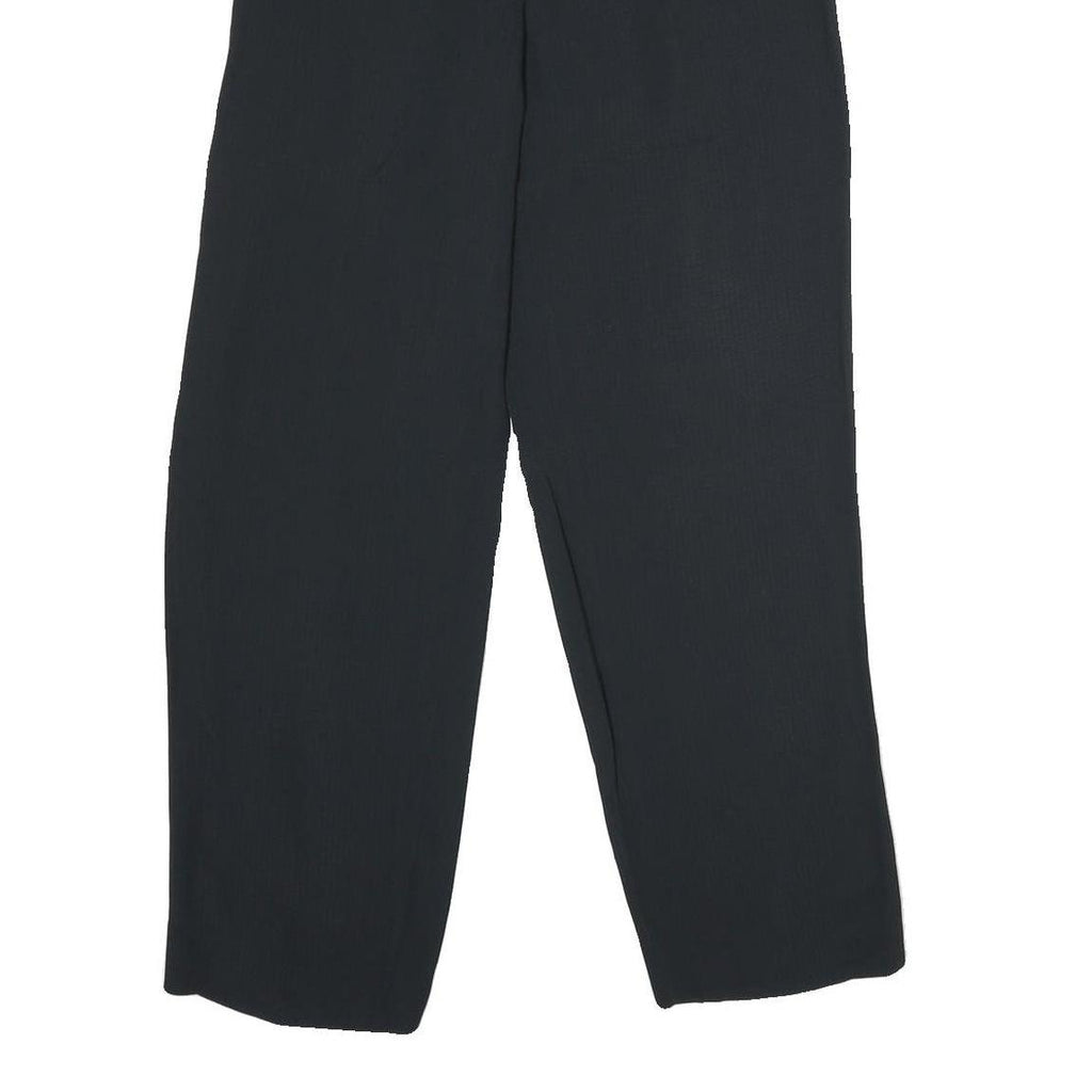 EMPORIO ARMANI Womens Viscose Blend Black Regular Leg Trousers W25 L29 Elegant
