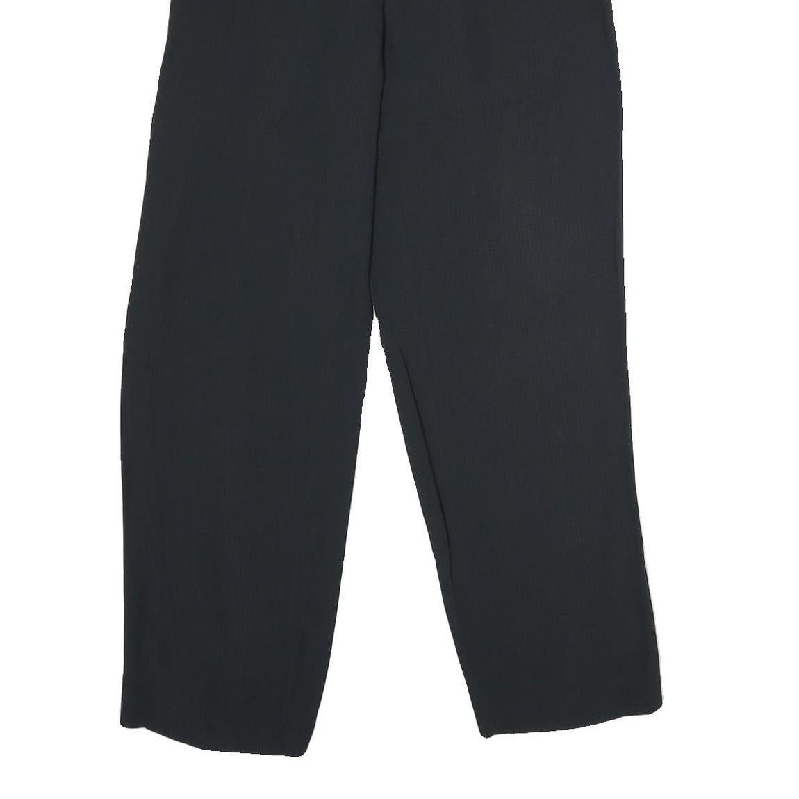 EMPORIO ARMANI Womens Viscose Blend Black Regular Leg Trousers W25 L29 Elegant