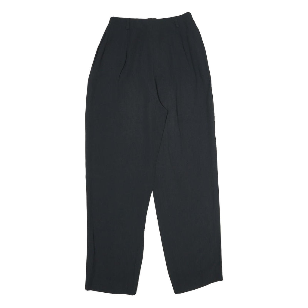 EMPORIO ARMANI Womens Viscose Blend Black Regular Leg Trousers W25 L29 Elegant