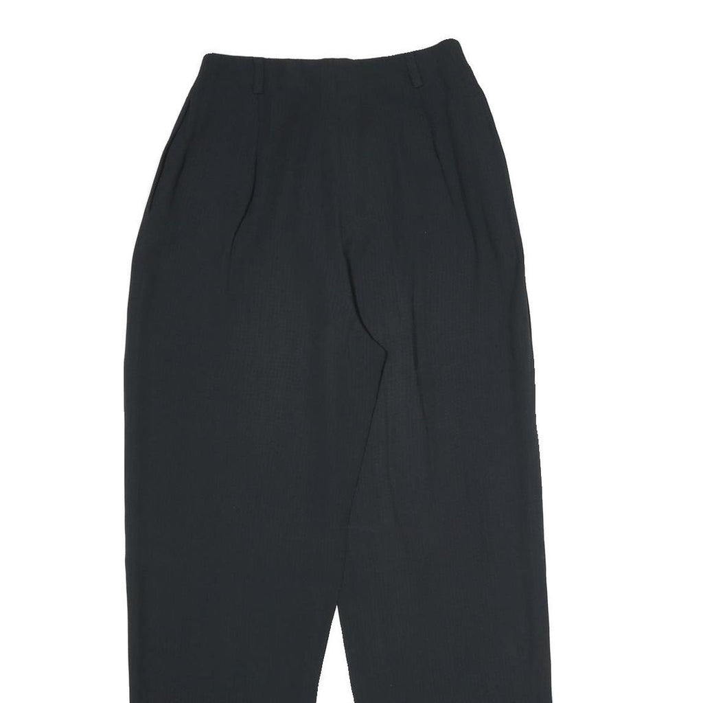 EMPORIO ARMANI Womens Viscose Blend Black Regular Leg Trousers W25 L29 Elegant