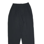 EMPORIO ARMANI Womens Viscose Blend Black Regular Leg Trousers W25 L29 Elegant
