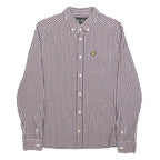 LYLE & SCOTT Mens Red & White Check Shirt M Button-Down Collar Cotton Blend