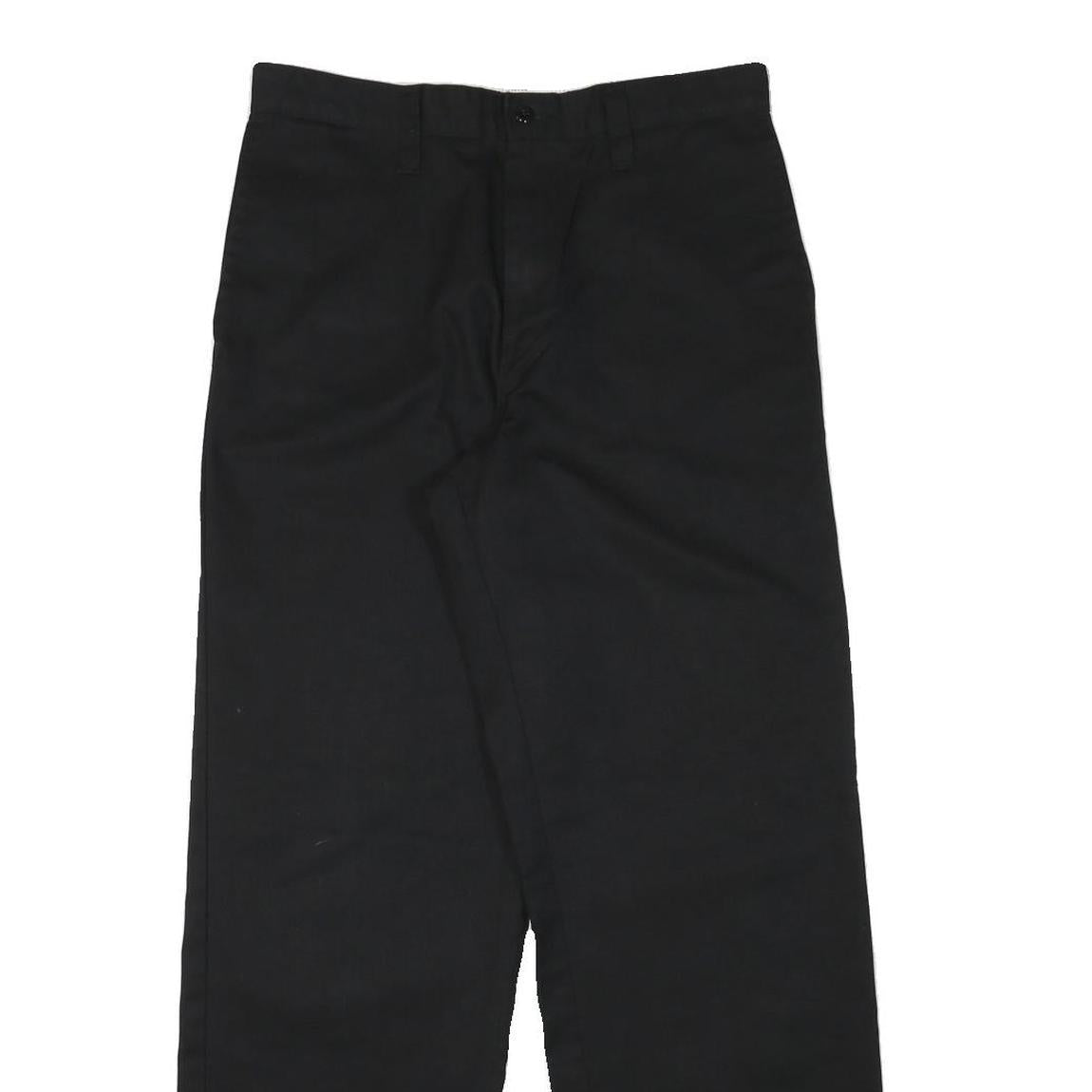 DICKIES Mens Cotton Blend Black Regular Straight Trousers W30 L30 Workwear Zip