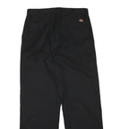 DICKIES Mens Cotton Blend Black Regular Straight Trousers W30 L30 Workwear Zip