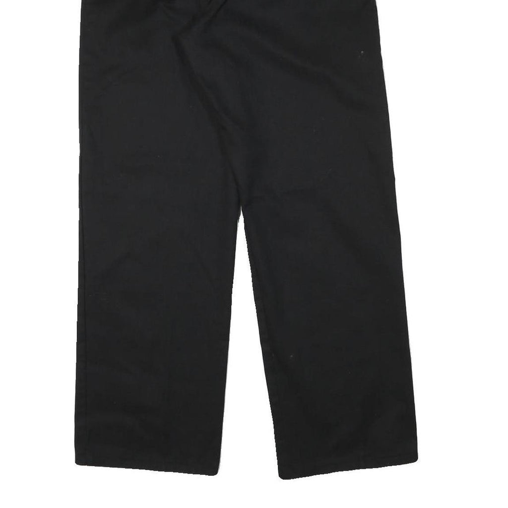 DICKIES Mens Cotton Blend Black Regular Straight Trousers W30 L30 Workwear Zip