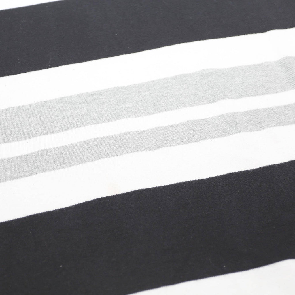 TOMMY HILFIGER Mens Black & Grey Striped Cotton Polo Shirt XL Button Collar