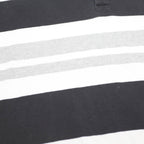 TOMMY HILFIGER Mens Black & Grey Striped Cotton Polo Shirt XL Button Collar