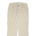 VENEZIA Mens Relaxed Beige Cotton Blend Cargo Trousers W34 L30 Casual Zip Fasten