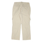 VENEZIA Mens Relaxed Beige Cotton Blend Cargo Trousers W34 L30 Casual Zip Fasten
