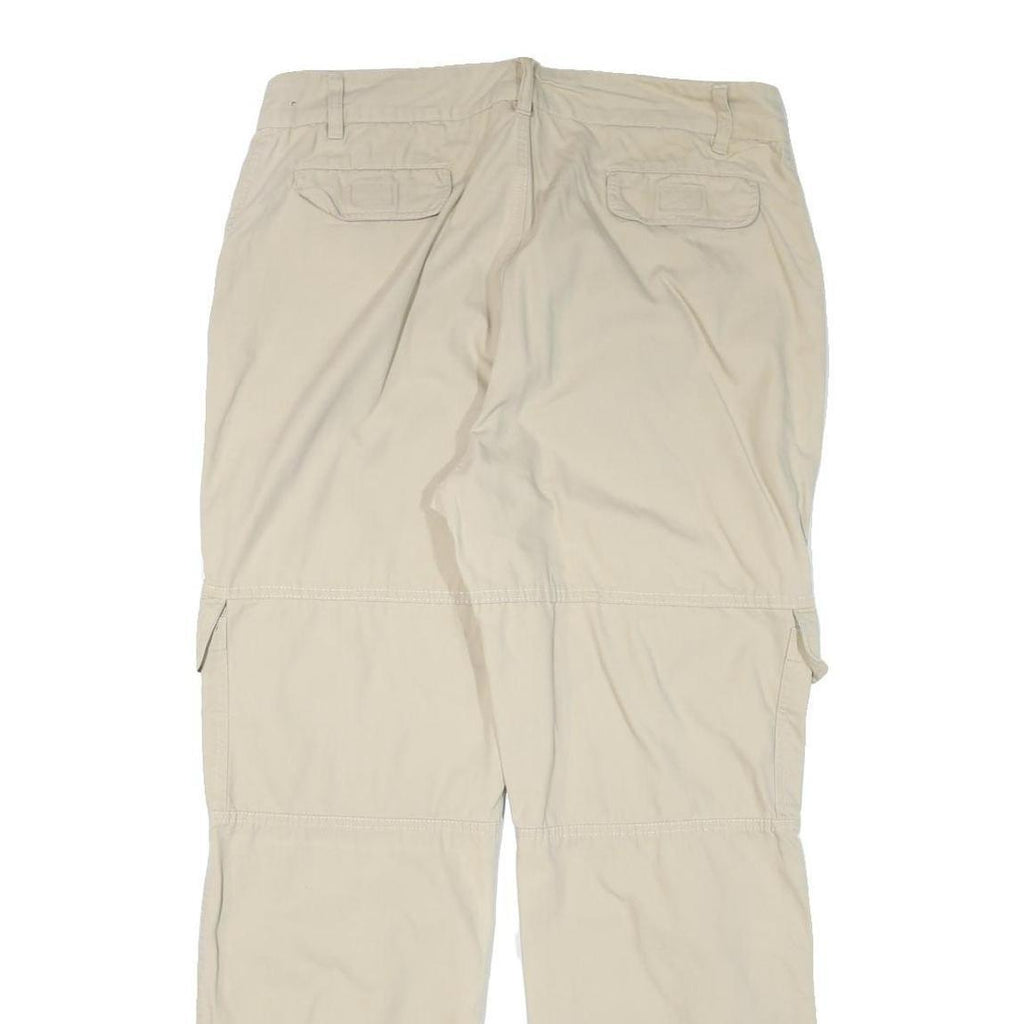 VENEZIA Mens Relaxed Beige Cotton Blend Cargo Trousers W34 L30 Casual Zip Fasten