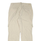 VENEZIA Mens Relaxed Beige Cotton Blend Cargo Trousers W34 L30 Casual Zip Fasten