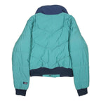 THE NORTH FACE Womens Aqua Blue Jacket S Synthetic Puffer Zip Outdoor Warm